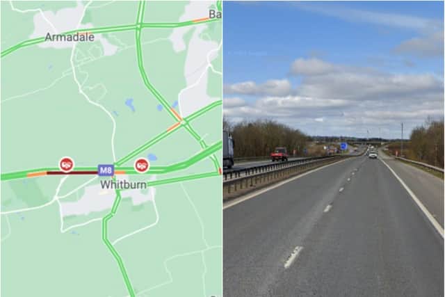 M8: Emergency services close major motorway near Bathgate after serious two-vehicle crash