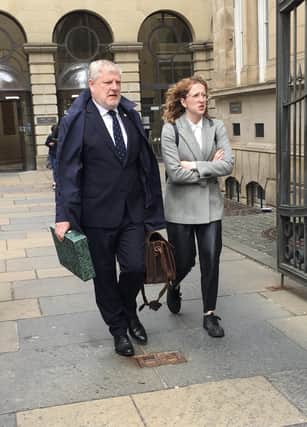 Edinburgh Central MSP Angus Robertson and his wife Jennifer arriving at Edinburgh Sheriff Court to give evidence