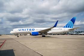 A United Airlines flight from Chicago to London made an emergency landing at Edinburgh Airport due to strong winds.