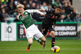 Keanu Baccus in action against Hibs midfielder Ewan Henderson during a St Mirren defeat at Easter Road last season. Picture: SNS