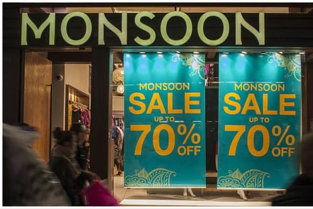Monsoon Accessorize has put signs on the door of its Edinburgh Gyle Centre branch informing customers they are now closed. Photo: Shutterstock