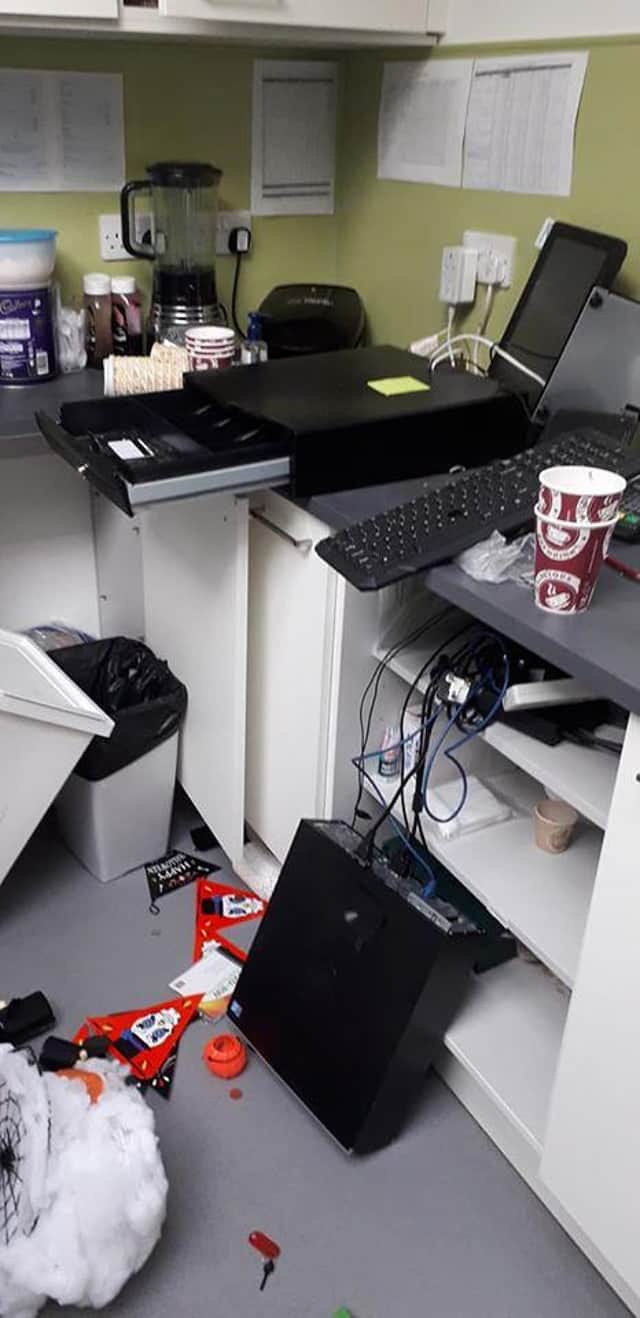 The thieves ransacked the office during an opportunistic day time raid. Picture: Daniel Cranmer