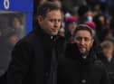 Rangers head coach Michael Beale with Hibs manager Lee Johnson back at his first game in charge in December. Picture: SNS