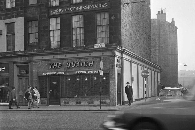 The Quaich - Steak House/lounge bar, a popular joint (we'll get our coats..) at the corner of Shandwick Place in 1964.