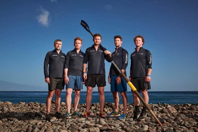 The team of North Berwick/Reverse Rett rowers - named Five in a Row - achieved third place in the 2021 Talisker Whisky Atlantic Challenge (Photo: Atlantic Campaigns).
