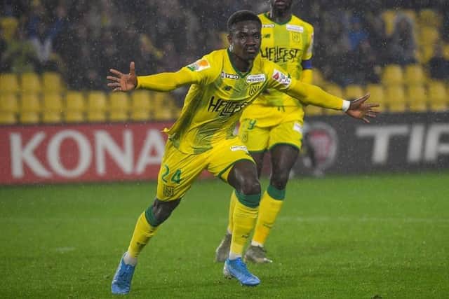 Elie Youan, during his days with Nantes, scoring in the French Cup against Paris FC. Picture: Getty