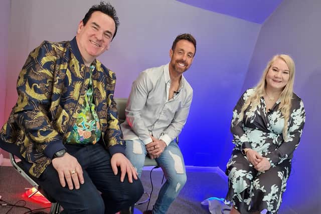 Craig and Debbie Stephens from Edinburgh, with former X-Factor star Stevie Ritchie (centre).