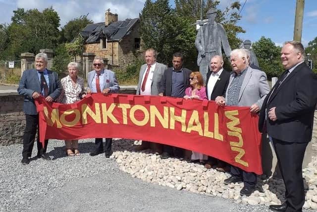 Representatives of Monktonhall miners were present at the statue unveiling.