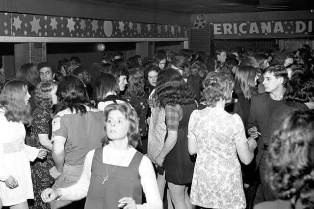People dancing at the Americana discoteque in Semple Street Edinburgh, January 1972