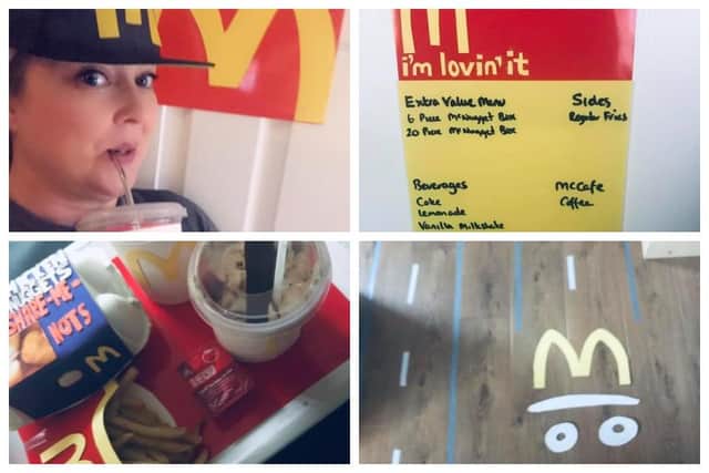 Sheena Curran created a drive-thru McDonald's in her own home for lockdown