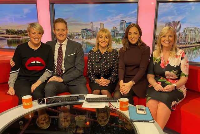 BBC Breakfast presenters Dan Walker, Louise Minchin, Sally Nugent and former presenter Steph McGovern - Sally Nugent has been mooted replacement for Louise Minchin on the BBC morning show (Image credit: PA Media/BBC Breakfast)