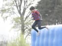 This youngster took a leap of faith at Foxlake Adventures' Aqua Park at the weekend.