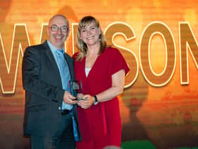 Carer of the Year 2019 Susan Wilson presented by Euan McGrory Picture: Ian Georgeson.