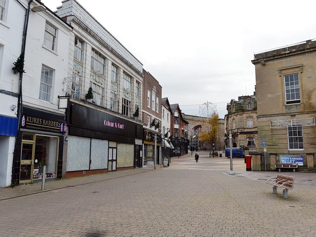 Empty streets in Mansfield during first day of the new lockdown.