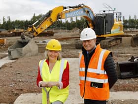 Jane Meagher, Housing, Homelessness and Fair Work Convener, at a new development in Granton