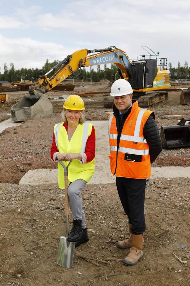 Jane Meagher, Housing, Homelessness and Fair Work Convener, at a new development in Granton