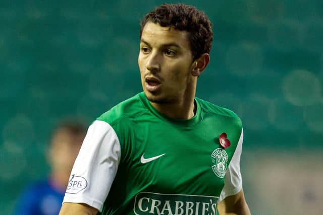Zoubir in action for Hibs. Picture: SNS