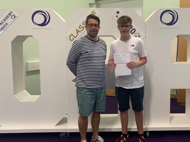 Ethan Sheppard with his A level results at Ourwood Academy Adwick. He achieved three grade As and will be studying history at Sheffield Hallam University,