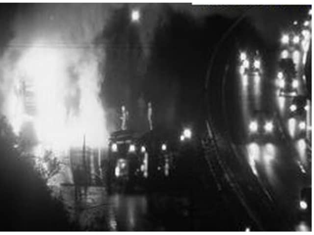 Traffic Scotland shared this dramatic image of the fire (Image: Traffic Scotland)