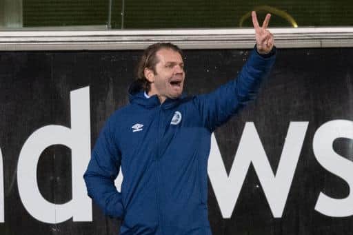 Hearts manager Robbie Neilson is two games away from the title. (Photo by Ross Parker / SNS Group)