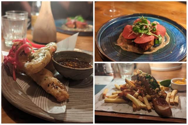 The salt and chilli squid, slow-braised pork belly bites and king rib supper at Thirty Knots, a new restaurant and bar in South Queensferry.