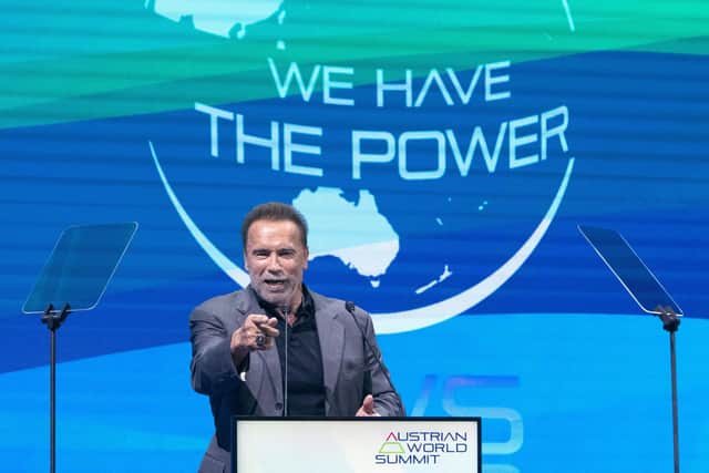 Arnold Schwarzenegger urged people to do more to tackle climate change at a conference in Vienna (Picture: Alex Halada/AFP via Getty Images)