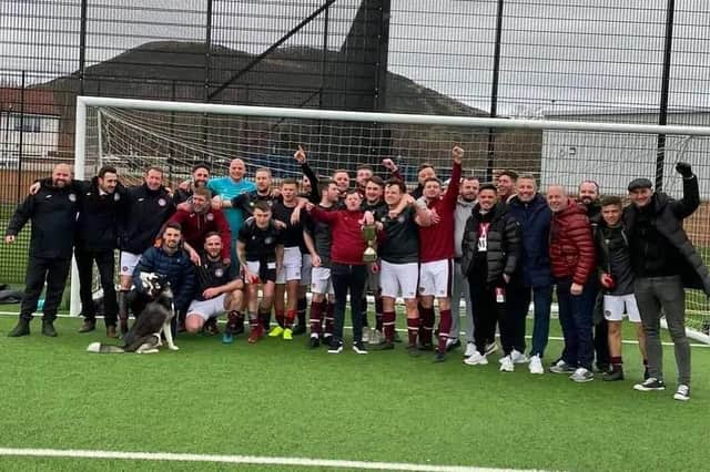 Gorgie Hearts celebrate their cup success