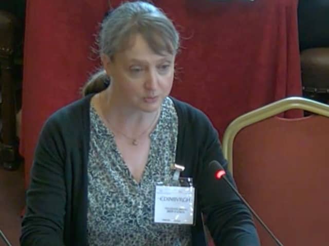 Julia Grindley addressed councillors in the City Chambers. Image: City of Edinburgh Council.
