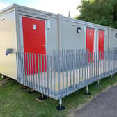 One of the temporary toilets installed by the council in city parks in 2021.