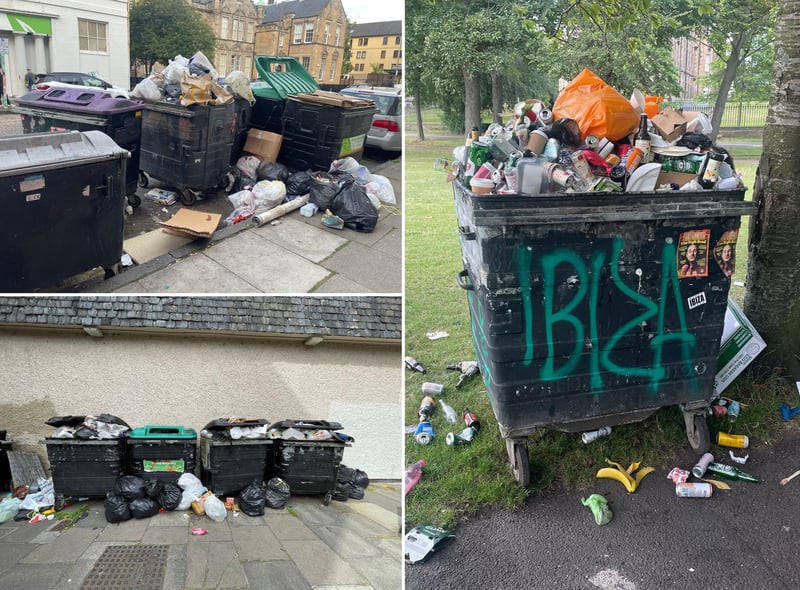 Edinburgh bin strike: Shocking pictures show the rubbish building up in the Capital as the strikes continue