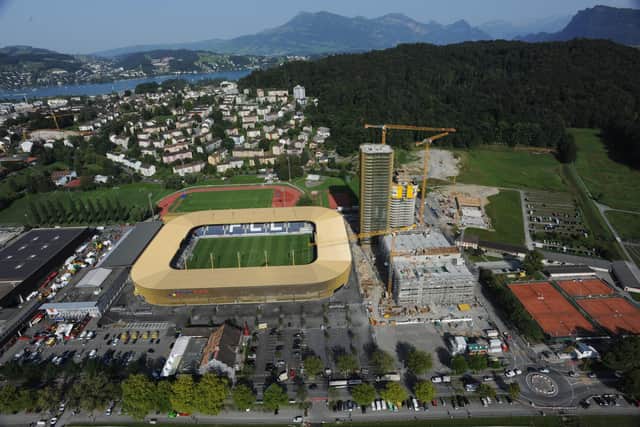 A general view of FC Luzern's Swissporarena home ground. Picture: Bebu / Wikimedia Commons