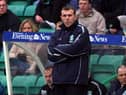 Franck Sauzee watches on as Hibs draw with Dunfermline in his final game in charge
