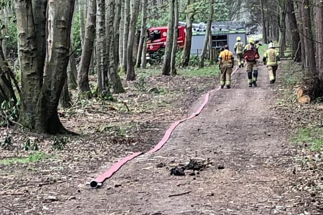 Two fire crews attended the fire at Tyninghame Links, East Lothian (Photo: East Lothian Countryside Rangers).