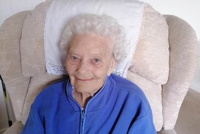 Margaret Rothery in her Fairmilehead home on her 98th birthday.
