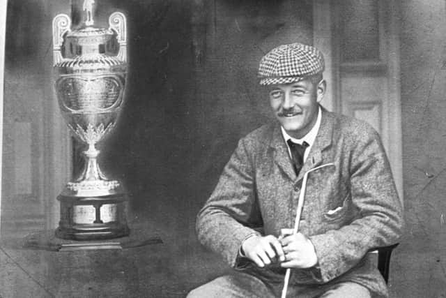 Freddie Tait with the amateur championship trophy he won at Hoylake in 1898