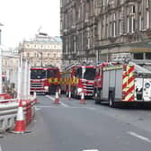 Fire engines on the scene at the hotel on North Bridge.