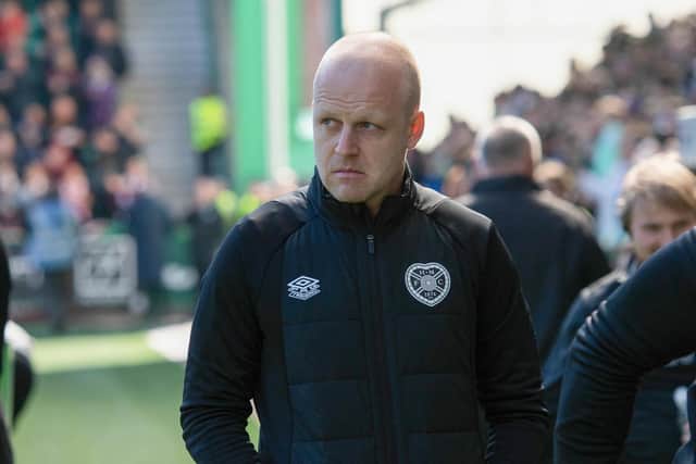 Interim Hearts manager Steven Naismith took charge for the first time against Hibs