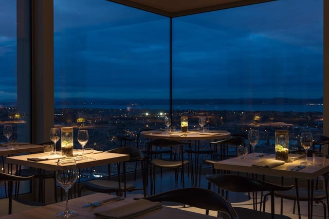 Where: 38 Calton Hill, Edinburgh EH7 5AA. Conde Nast writes: The top seats in the house are found in the joining of the floor-to-ceiling windows that form two sides of the restaurant, where your table feels like it’s floating above the capital in its very own glass box.