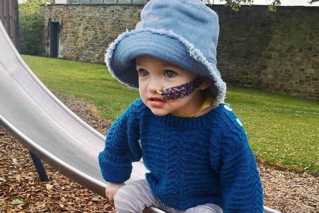 Two-year-old Flora received a shock diagnosis of stage four neuroblastoma in April this year