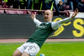 Leigh Griffiths has hailed Tynecastle as having the best atmosphere in Scotland. Picture: SNS