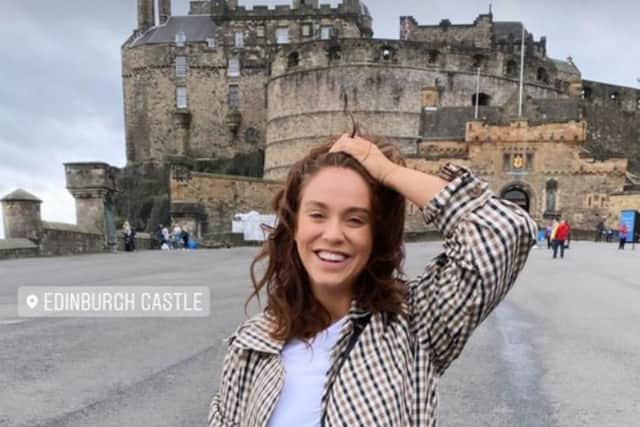 Vicky Pattison posted on Instagram from a windy Edinburgh Castle.