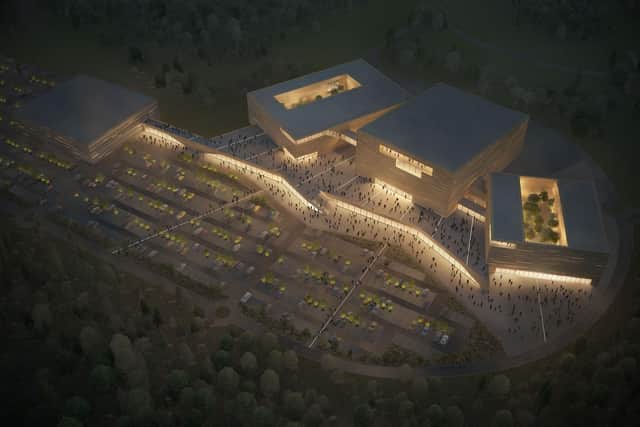 An artist's impression of Lothian Leisure Development Ltd's planned 8,000 capacity indoor arena at Straiton, which was submitted in 2019 but has never progressed.