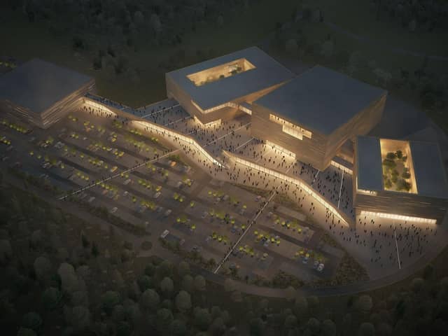 An artist's impression of Lothian Leisure Development Ltd's planned 8,000 capacity indoor arena at Straiton, which was submitted in 2019 but has never progressed.