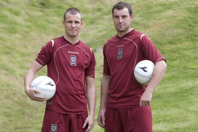 The same third kit, this time modelled by Kenny Miller and Kris Boyd a couple of months earlier in Aberdeen in August 2007
