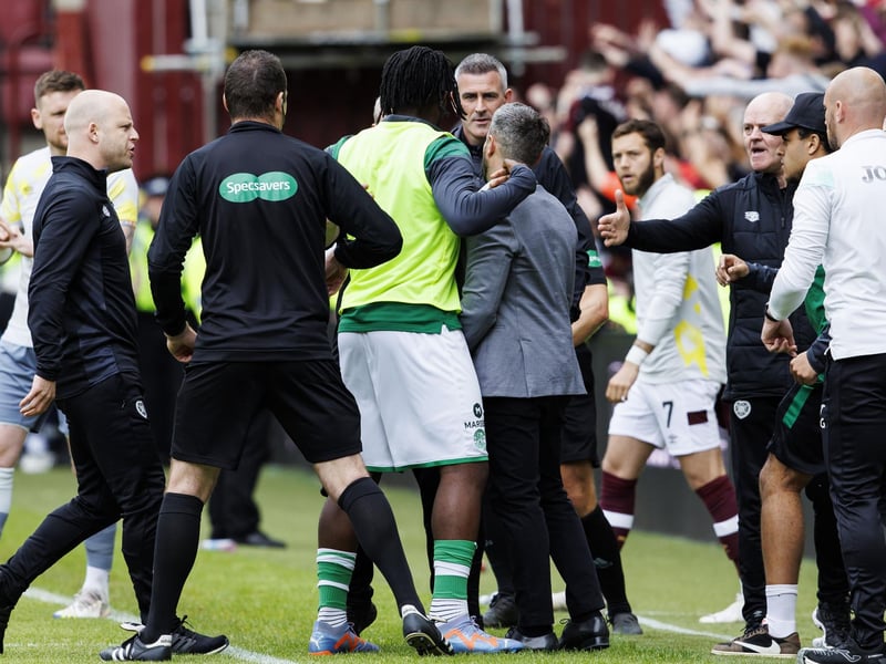 Steven Naismith and Lee Johnson clash after the full-time whistle