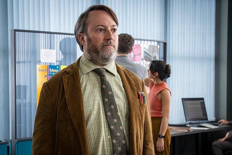 John ‘Ludwig’ Taylor (played by David Mitchell) returns to solve crimes in a new series of the BBC comedy-drama (Picture: BBC/Big Talk Studios/Olly Courtney)