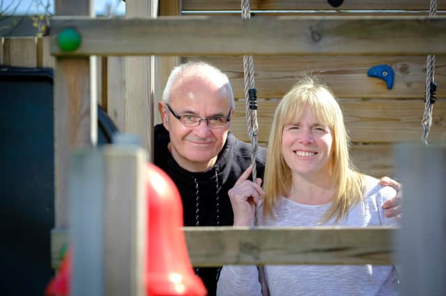 Local foster carers Emma and David Murphy. Photograph: Mike Wilkinson…12/04/21.