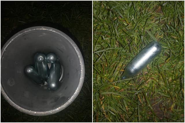 Laughing gas canisters found on Leith Links.
