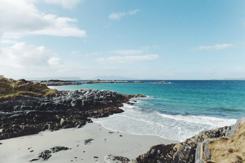 Camusdarach Beach is an arc of white, glistening sand and clear water with unrivalled views of the Isle of Skye, Rum and Eigg. It has received 5,400 searches on average a month, and is popular for swimming, rock pooling or relaxing walks