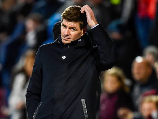 Rangers manager Steven Gerrard during the last time his side met Hearts. Picture: SNS